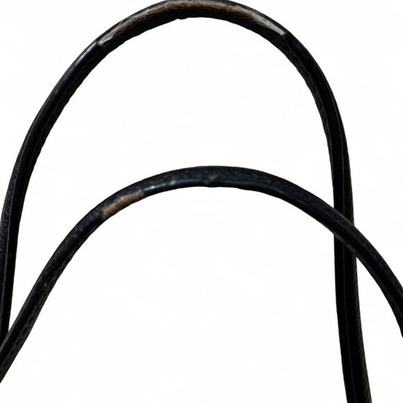 Coach Turnlock Black Pebbled Leather Tote Bag Gold Chain Handles Large Shoulder - Picture 5 of 8